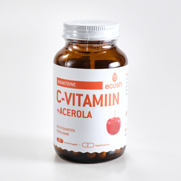 Bioaktiivne C vitamiin acerolaga 90 tk Ecosh Life
